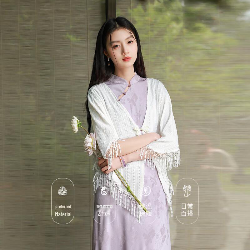Women's Chinese Style Bowknot Tassel Summer Shawl