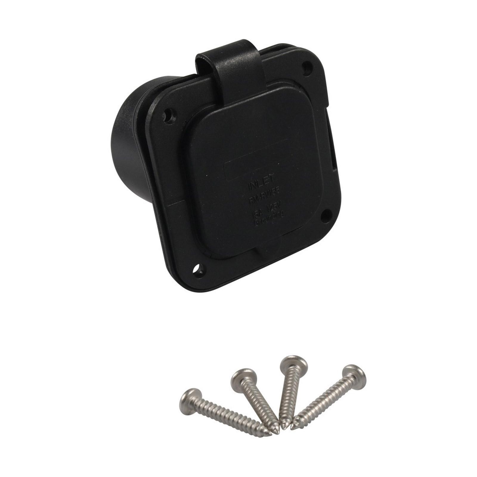 Easy Installation Socket Power Inlet Port Plug 125V Electrical Outlet Outdoor Enclosed Trailer for Motorhomes & Trailers 1