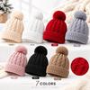 Thicken Winter Beanie Hat With Fur Pom Pom Winter Caps Fashionable Fleece Beanies  Outdoor Wear