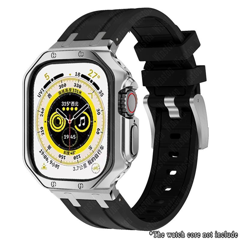

Ремешок+Чехол Силиконовый Ремешок ТПУ Защитный Чехол Крышка для Apple Watch Ultra 2 49мм 44мм 45мм 40мм 42мм Iwatch Series 9 8 7 6 SE 5 4 38mm 40mm 41mm