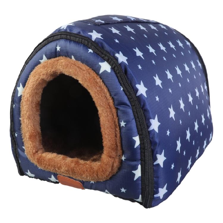 Pet Bed House Semi-closed Cave Tent for Small Animals Thicken Cushion Pad