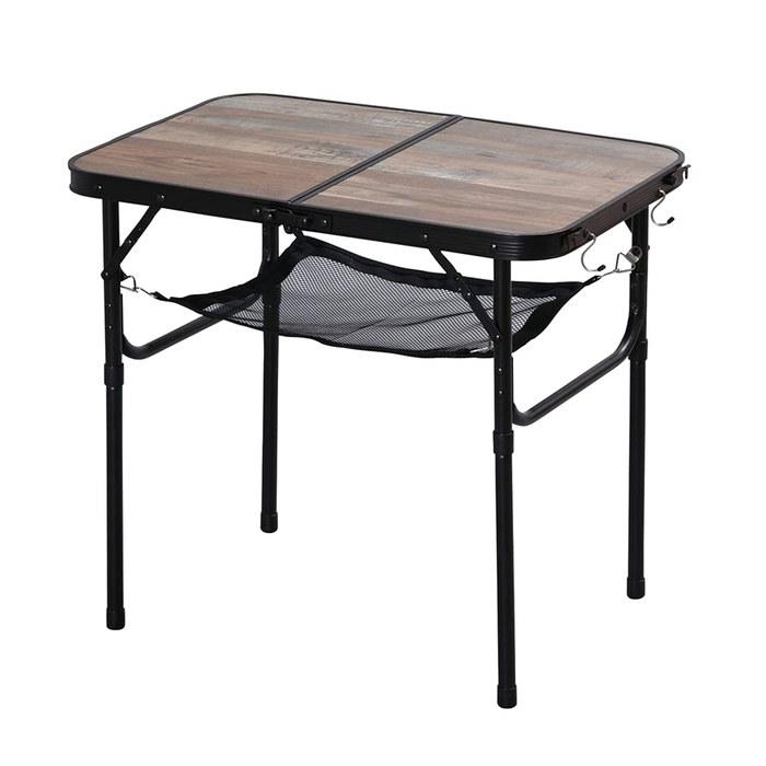 Iris Ohyama Folding Outdoor Table Width 60, Adjustable Height, Compact Storage, Brown