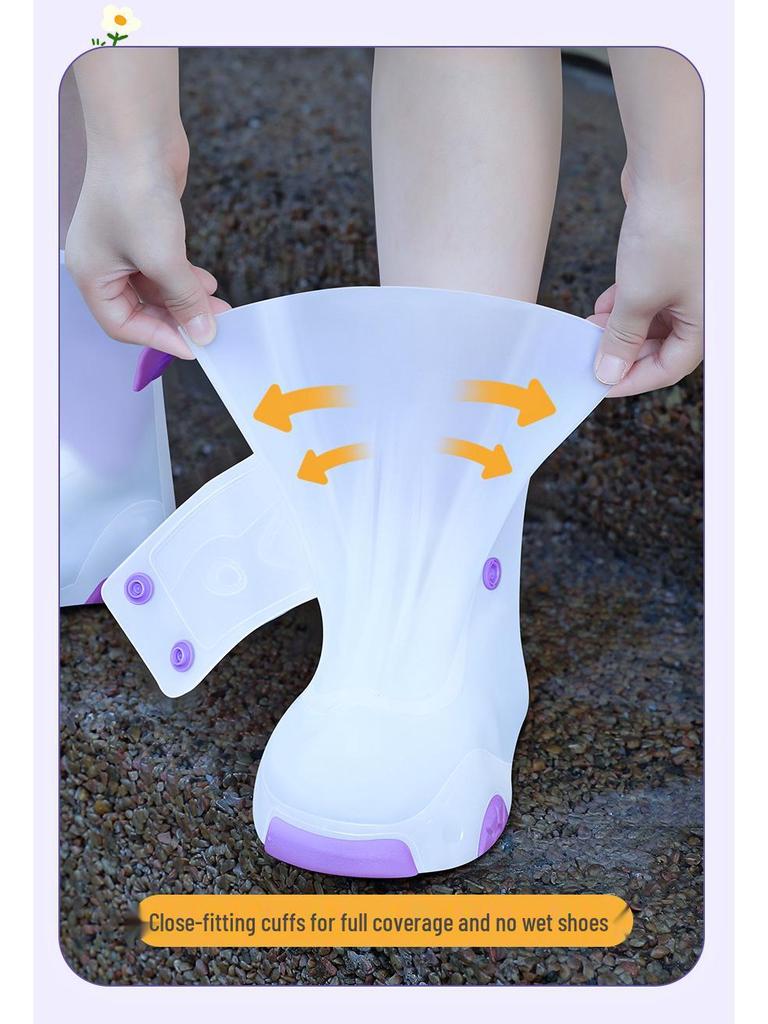 Children's Waterproof Non-Slip Silicone Rain Boot Covers: Durable, Dirt-Proof, Reusable for School Outdoors