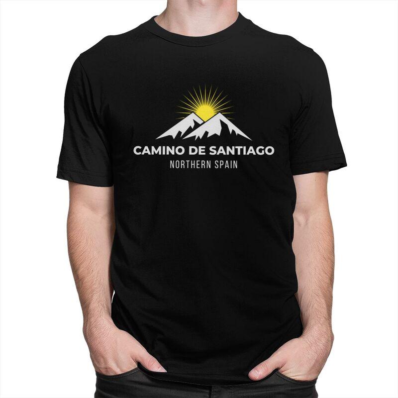 Custom Buen Camino De Santiago T Shirt for Men 100 Cotton Tshirt Leisure Tee Short Sleeve Tshirt Slim Fit Clothing Gift