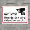Schild Videoüberwachung Metallplakette xcm Art Deco Deutscher Text Langlebige Wanddekoration Geschäft Zuhause