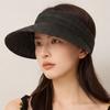 Straw Sunscreen Hat Women's Summer Vacation Empty Top Straw Hat Rollable Large Brim Uv Protection Sunshade Hat