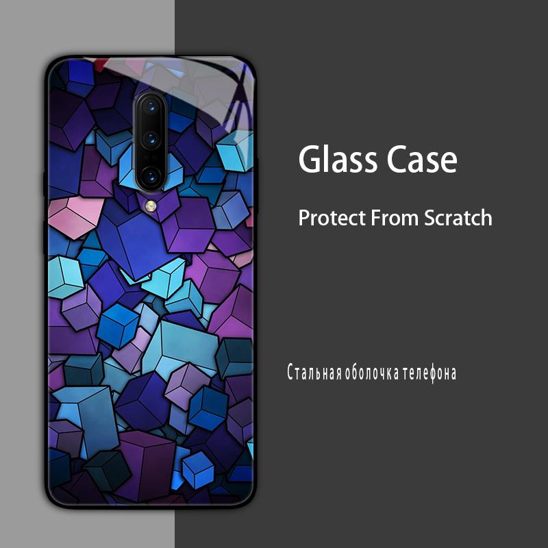 For Oneplus 7 Pro Case Cover Tempered Glass Case Hard Shockproof Coque Bumper For One Plus 7T Pro 7 T Protect Case oneplus7T
