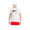 Nike Logo Graphic Ribbed Crew Neck Short Sleeve T-Shirt Men Tops White FJ2359-100