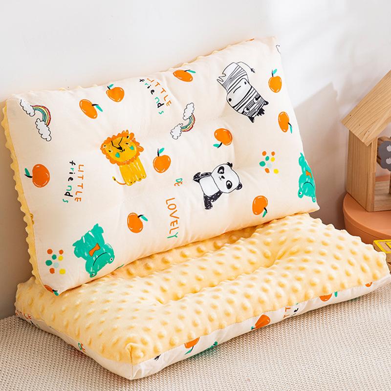 1pcs AB Double-sided Children's Sleep Pillow 3D Three-dimensional Bean Velvet Kindergarten Pillow Core Breathable and Dry Cartoon Printed Pillows
