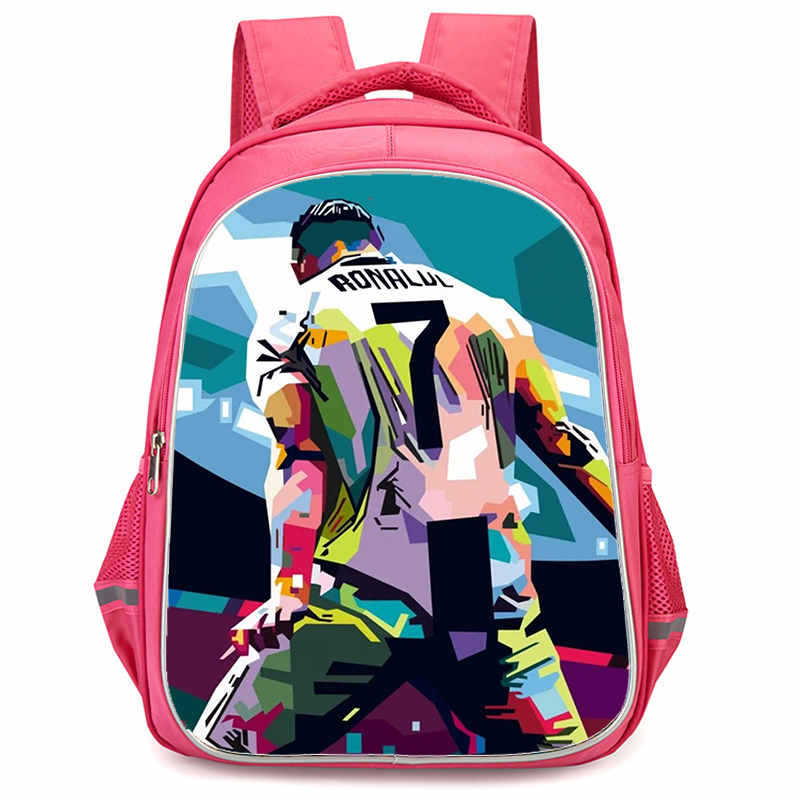Cr7 Rucksack Hochauflösender Druck Große Kapazität Multifunktion Reißverschluss Oxford Rückenschutz Leichter Rucksack