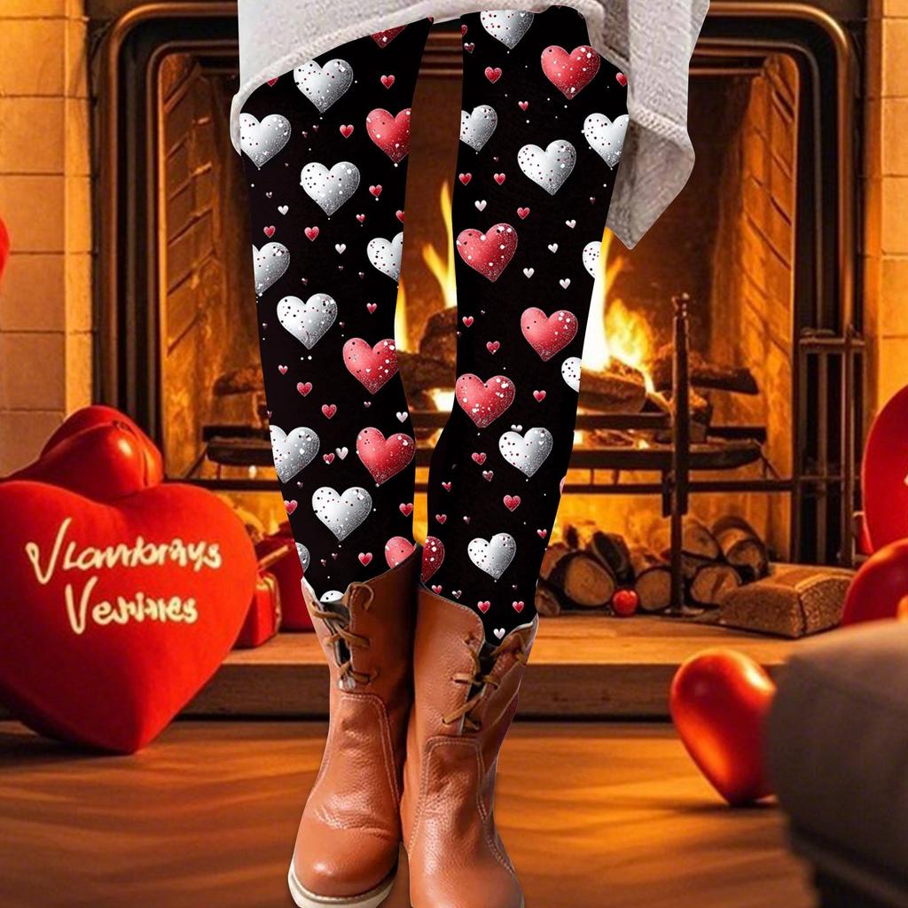 Damen-Druckhose, elastische Leggings aus weicher Baumwolle, lässiger Heimpyjama