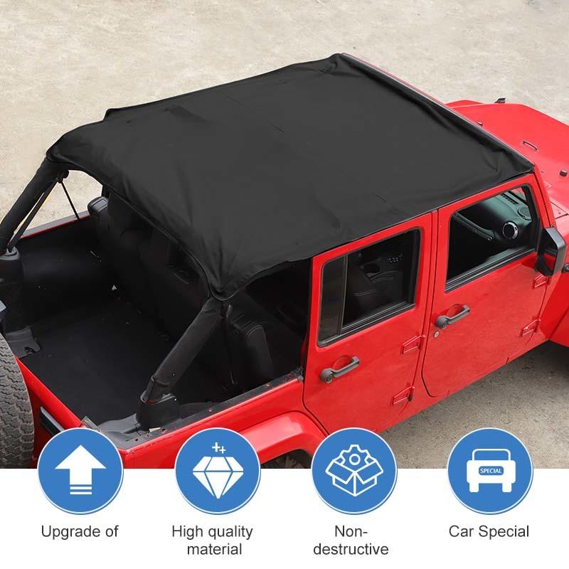 Cargo Mesh Roof Net Isolation Cover for Jeep Wrangler JK 2007-2017 4-Door version Car Exterior Accessories