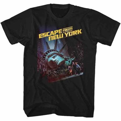 Flykten från New York Löparaffisch Svart Vuxen T-shirt