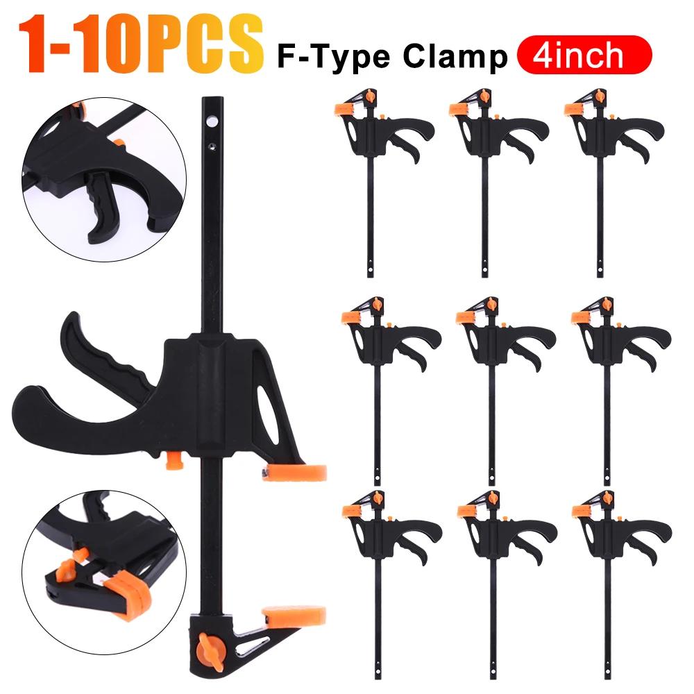 

1-10PCS 4 Inch F Type Woodworking Work Bar Clamp Clip F Clamp Ratchet Release Sergeants for Carpentry Tool DIY Hand Tools 1 PCS