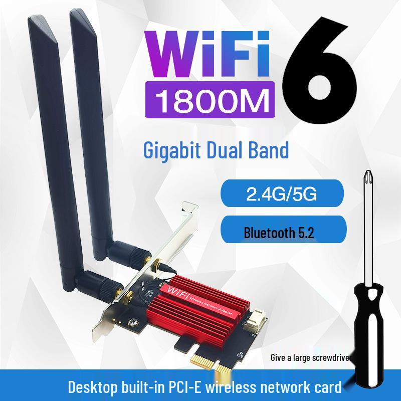 AX1800 WiFi 6 Dual-Band PCIe Desktop Wireless Network Card with Bluetooth 5.2