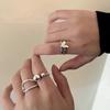 Anillo Geométrico de Corazón Irregular – Anillo de Dedo Índice Abierto de Lujo Ligero para Mujer, Estilo Frío Moderno y Versátil