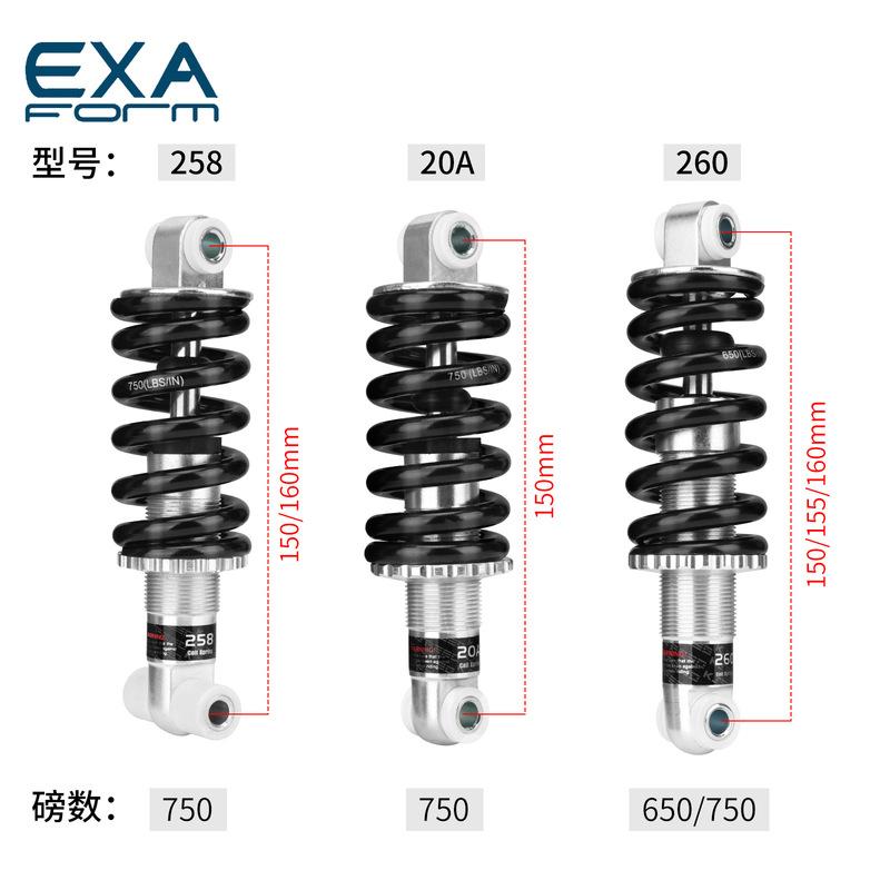 Amortiguador de Resorte 150mm 160mm 155mm Exa Form Mtb Suspensión Trasera de Muelle Amortiguador de Compresión Para Patinete Bicicleta Eléctrica de Montaña