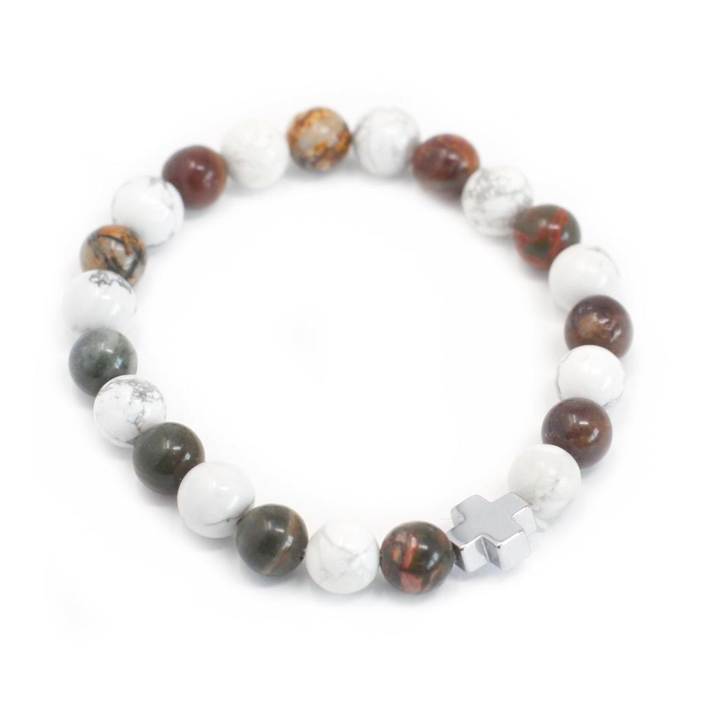 Couple Bracelets Set of 2 Picasso Jasper Howlite