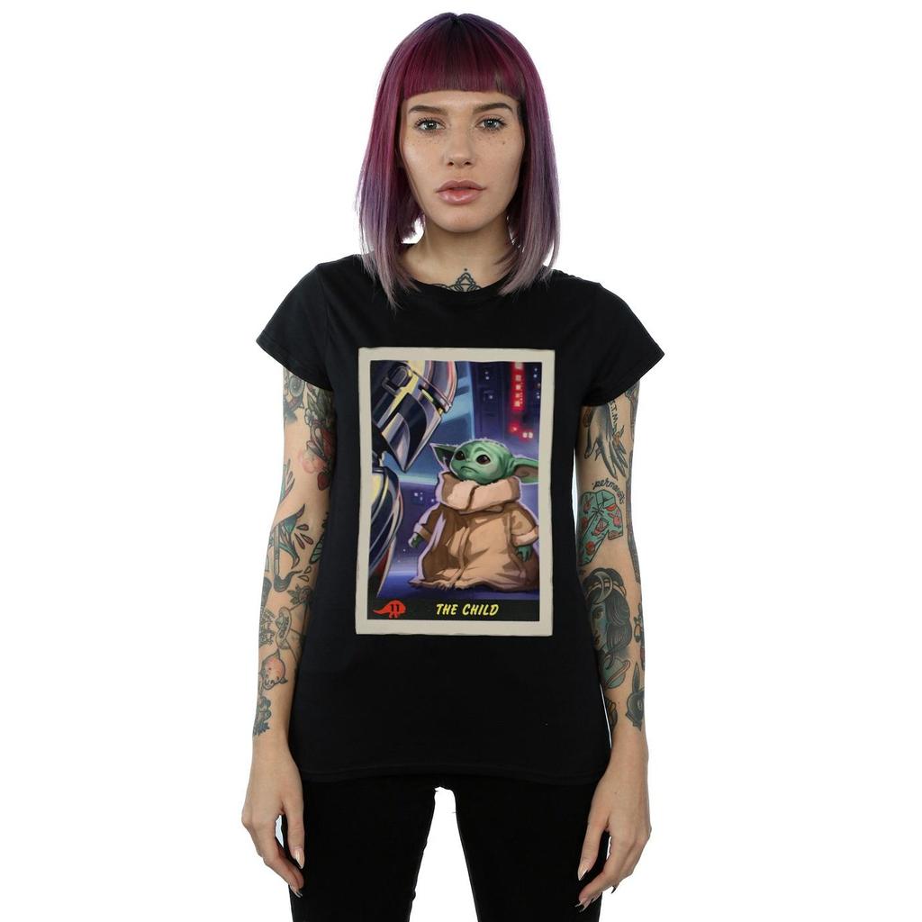 Star Wars Womens/Ladies The Mandalorian The Child Card Cotton T-Shirt