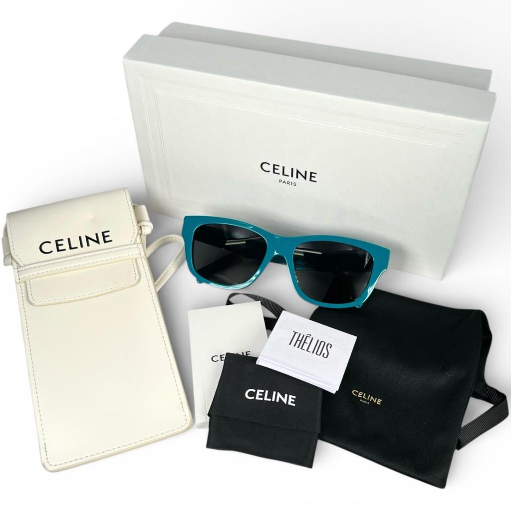 Great CELINE sunglasses MONO CHROMES Square Wellington shape Women CL40249U Used