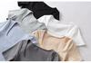Women's European & American Style Crop Top: Generous Neckline, Tight Short Sleeves, Elastic, Sports Fitness Base Layer T-Shirt.