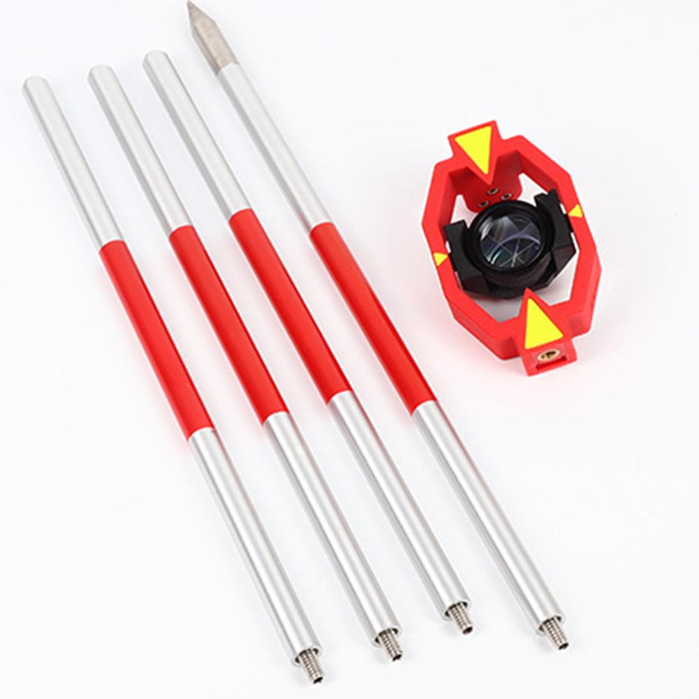Total Station Measuring Rod Kit Aluminum Alloy 4 Pole 17.5mm Constant Glass Mirror For Surveying Tunnel Mining Highway Inspectio