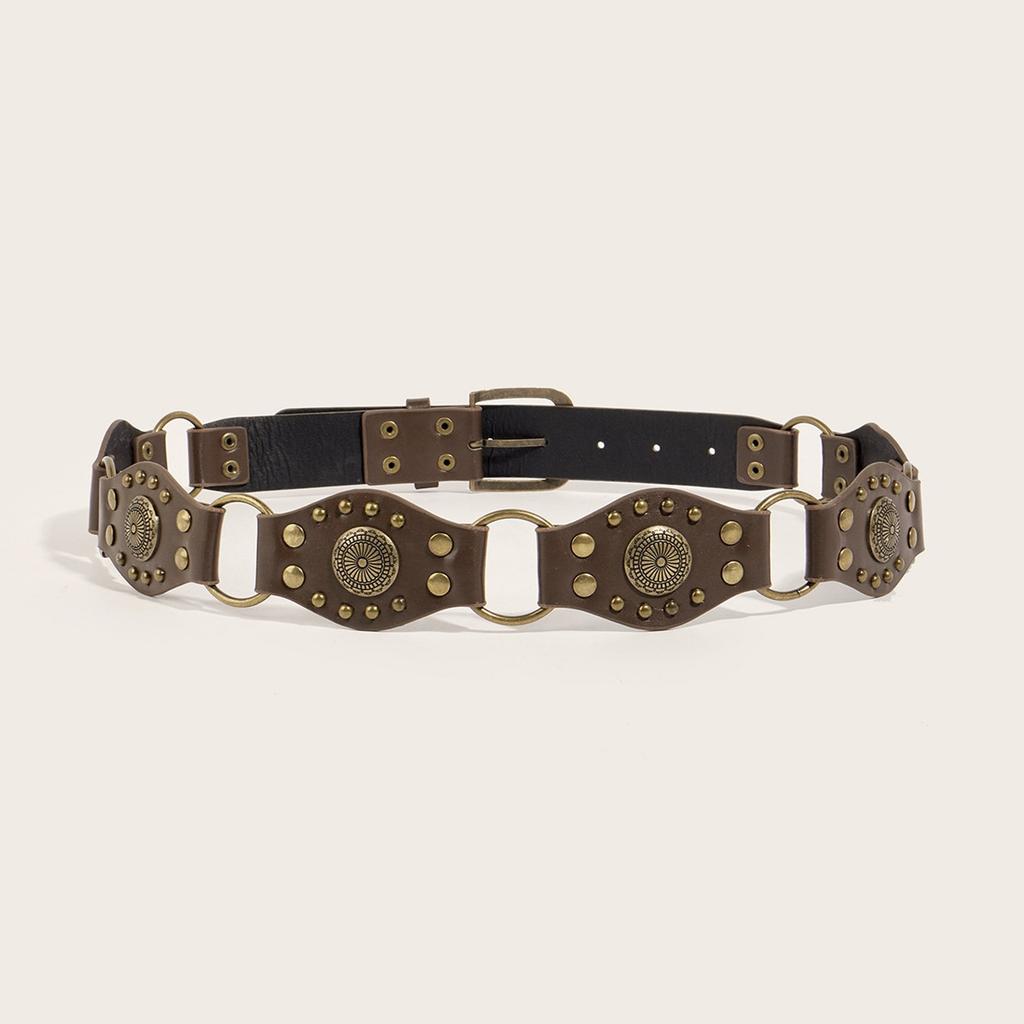 Heart Buckle Waist Belt Punk Chain Heavy Duty Grunge Buckle Modern Waistband Waist Chain Studded Belt