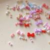 50 Stück Minimalistische Mini-Krawatten Harz-Nagelanhänger 3D Unifarbene Süße Schleifen Nagelkunst-Dekorationen Für DIY Haarspange Nageldesigns DIY