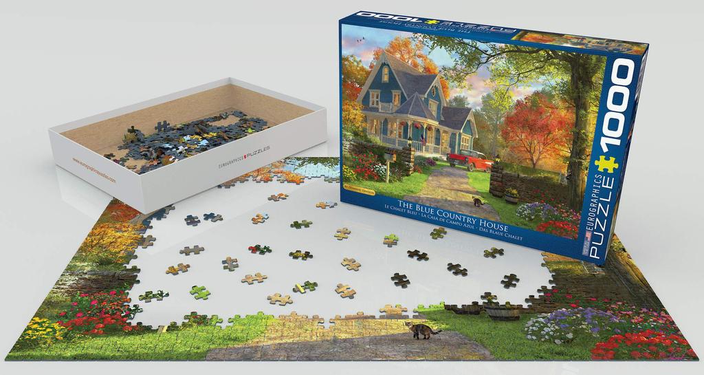 Eurographics 1000-Piece Jigsaw Puzzle Blue Country House 6000-0978