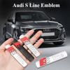 3D Metal Chrome Black Sline Logo S Line Emblem Car Fender Badge For qaz14 A3 A4 A5 A6 A7 Q2 Q5 Q7 Q3 TT S Line Sticker Accrssorie