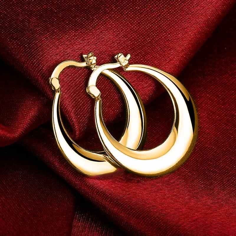 Huitan Hot Trendy Big Circle Hoop Earrings Women Metal Gold Color/Silver Color Versatile Ear Piercing Earrings Statement JewelryGood product