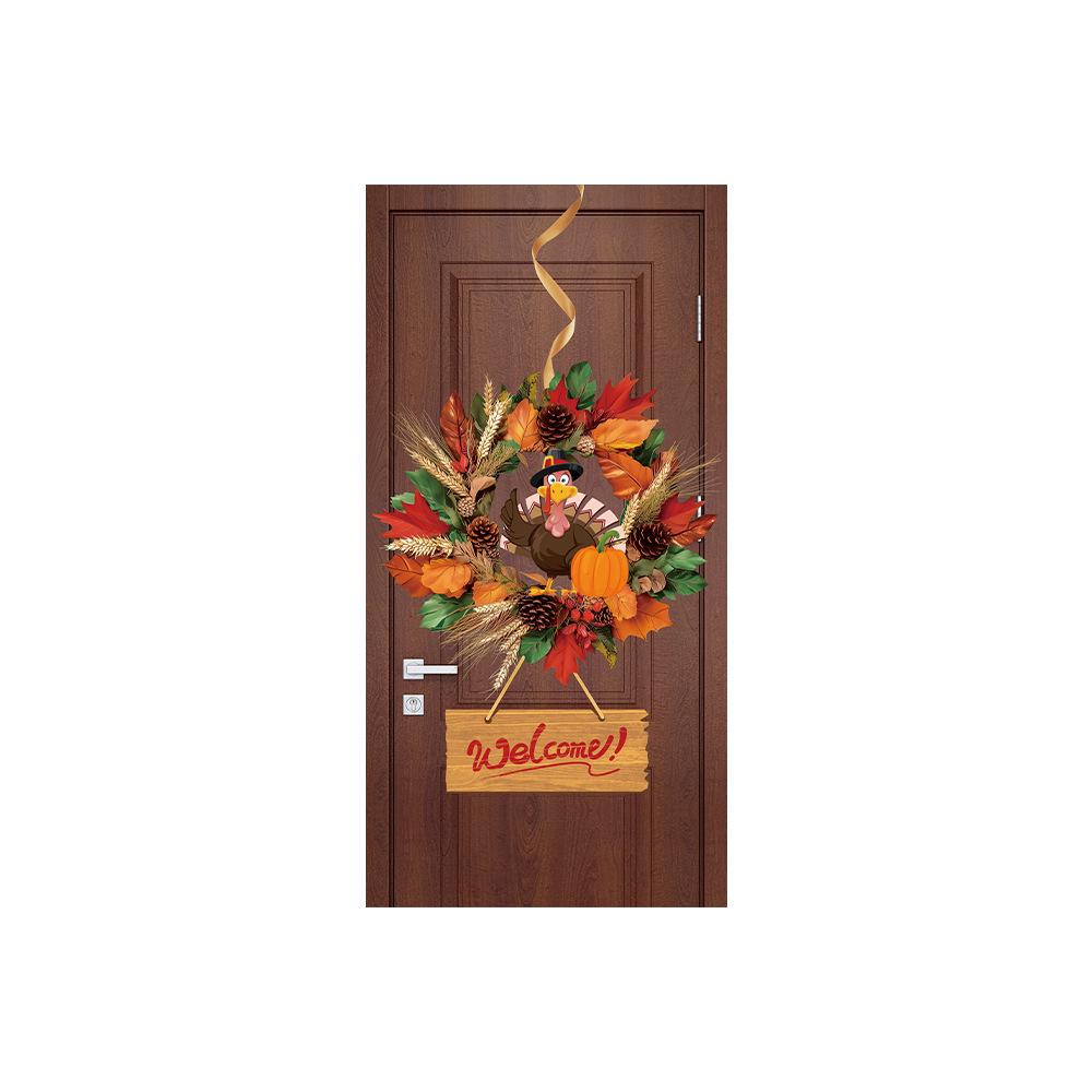 Thanksgiving Turkey Door Banner: Autumn Porch Decoration