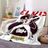1 Stück ELVIS ROCK 'N' ROLL Motiv Bedruckte Weiche und Bequeme Heimdecke, Kleine Kuscheldecke, Nickerchen-Decke, Geeignet als Geschenk l081