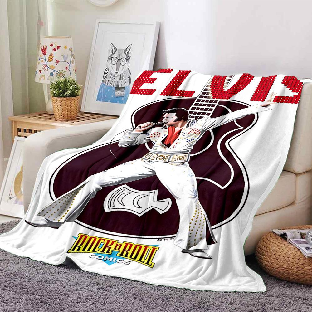 

1pc ELVIS ROCK N ROLL Themed Printed Soft and Comfortable Home Blanket, Small Throw Blanket, Nap Blanket, Suitable as a Gift l081 80cmx120cm(31inx47in)