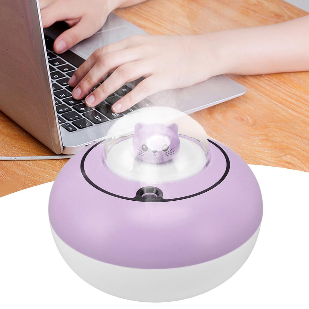 Humidifier Cute Cat Sculpture Portable Quiet Desktop Humidifier for USB Plug In