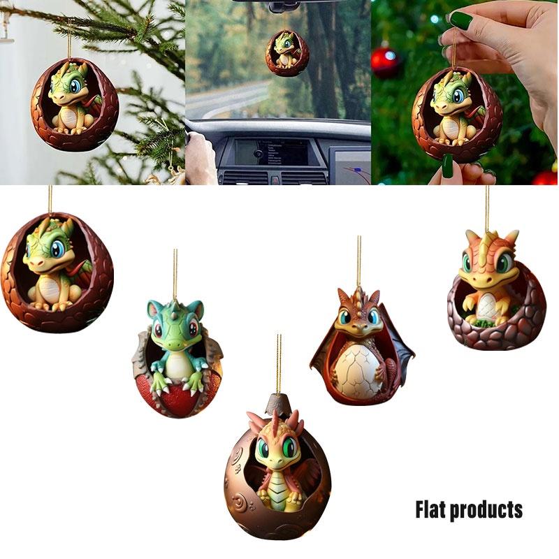 New Cross-border Cartoon Dragon Egg Car Hanging Decoration Festive Home Dcor And Gift Acrylic/organic Glass Material Cartoon Style Various Colors