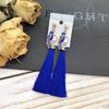 Retro parrot colored diamond fringed long stud earrings femininity versatile ethnic style fashion earrings bridal accessories