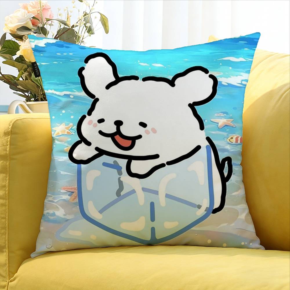 Cute Dog Illustrator Matsui World Various Sizes Square Pillow Case For Car Home Bedchamber Decor