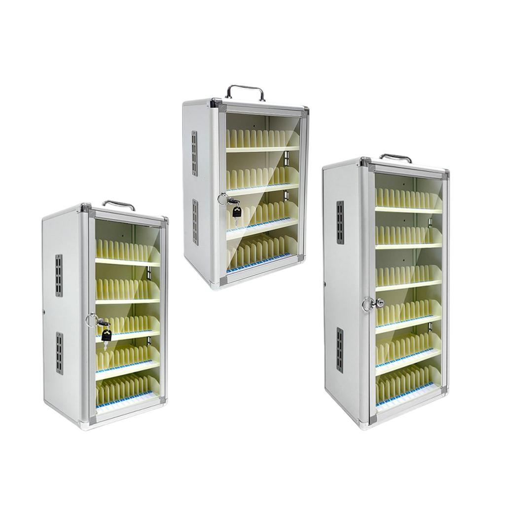 Phone Storage Cabinet Aluminum Alloy Lockable Locker for Repair Stores 48 Slots