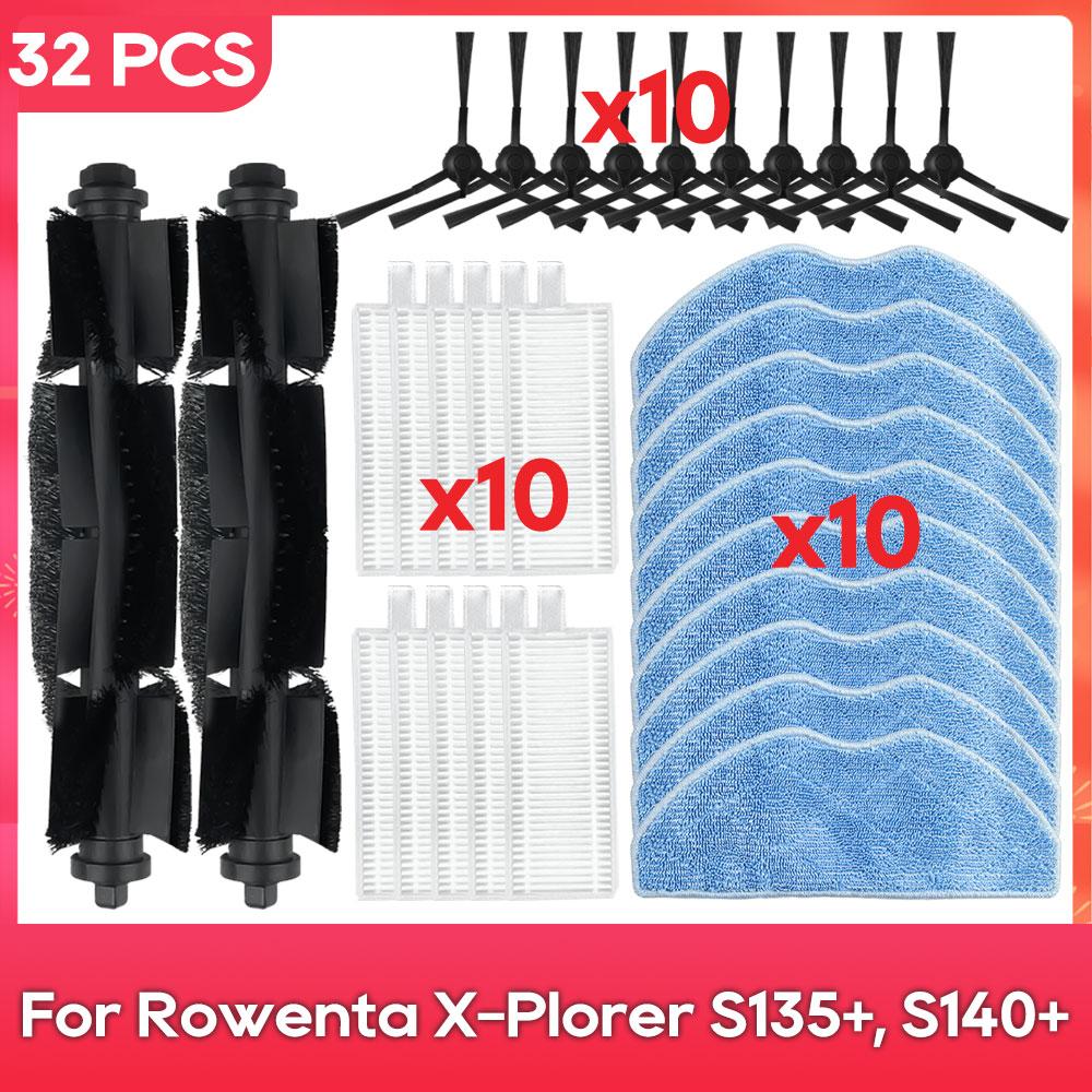 Fit For ( Rowenta X-Plorer S135+, S140+ ) Main Side Brush Hepa Filter Mop Dust Bag Robot Vacuum Cleaner Parts Accessories