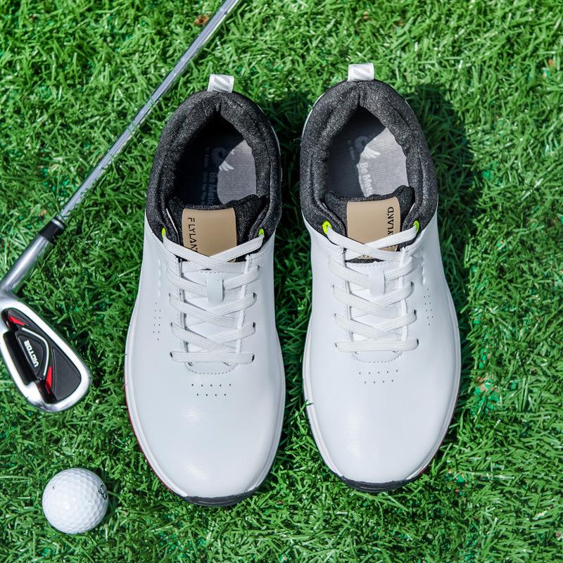 Men's Cross Golf Lace-up Spike-less Breathable Casual Outdoor Golf Shoes