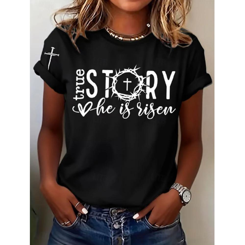 Fashion Women Retro Creative Thorn Cross Flowers Print T Shirt Funny Casual O-neck Short Sleeves T-shirt Summer Female Tee Shirt
