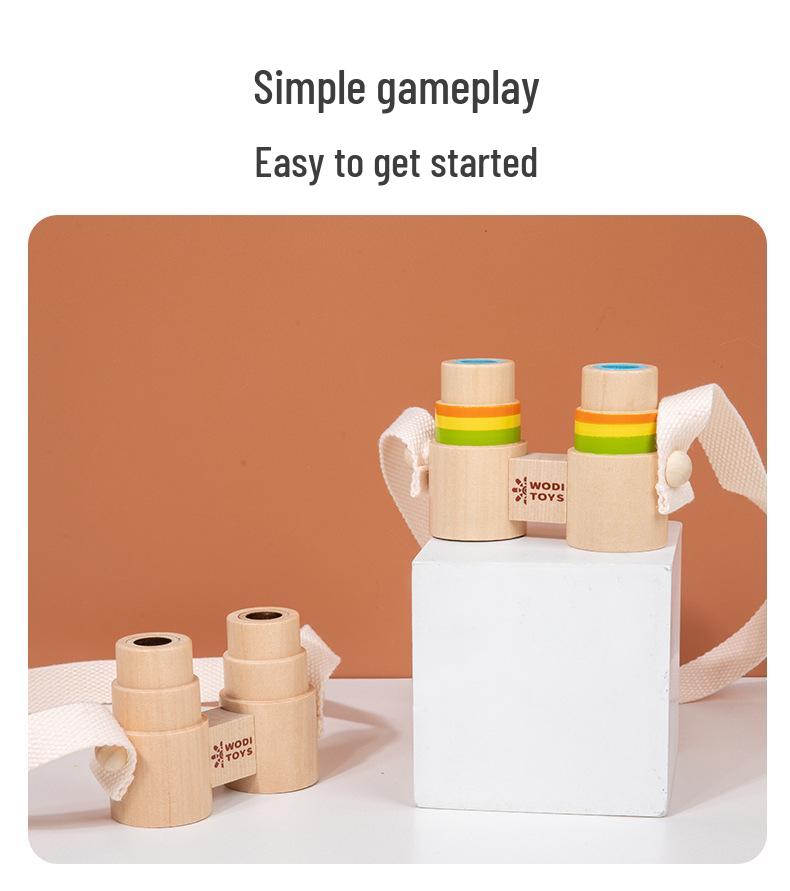 Kids' Wooden Binoculars: Mini Magnifier for Outdoor Exploration and Learning
