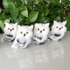 Christmas Owl Ornament Toy, White Black Furry Plush Baby Owl Model, Furry Cute Bird Christmas Ornament for Holiday Desktop Decor