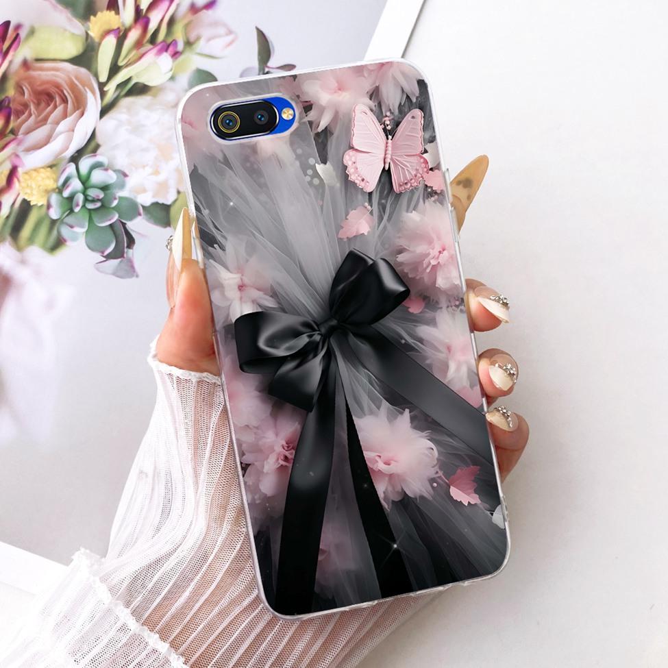 Transparent For Realme C2 Case Cover Cute Fashion Butterfly Funny Painted Casing For Realme RMX1941 RMX1945 RMX1943