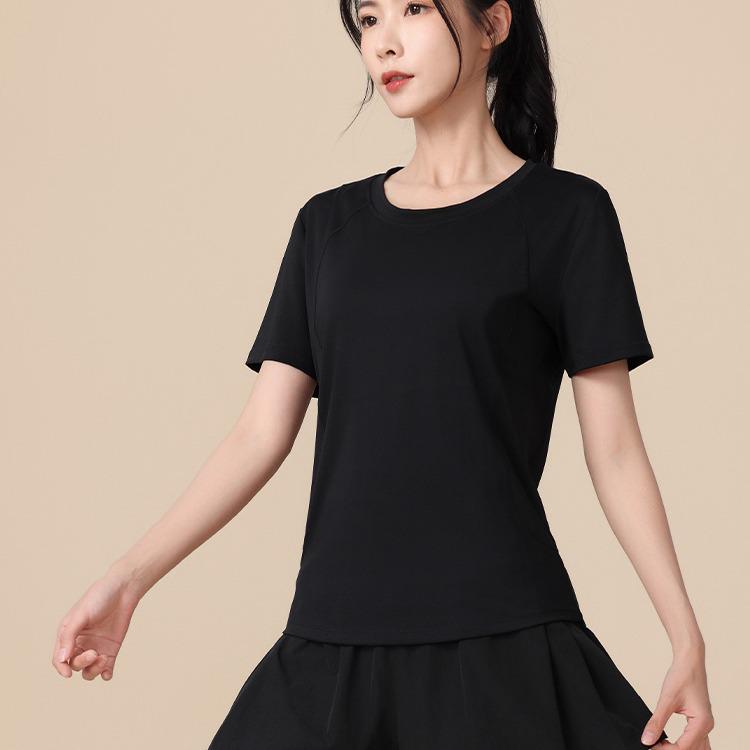 Plus Size Women's Quick-Dry Short Sleeve Sports Top for Yoga & Running