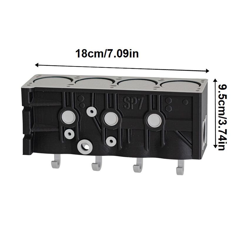 Key Holder For Wall Engine Block Key Holder With Moving Pistons Fun & Functional Automotive Decor For Car Enthusiasts Mechanics