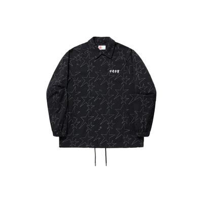 Li Ning Star Print Loose Casual Jacket Men Jackets Black AFDU257-1