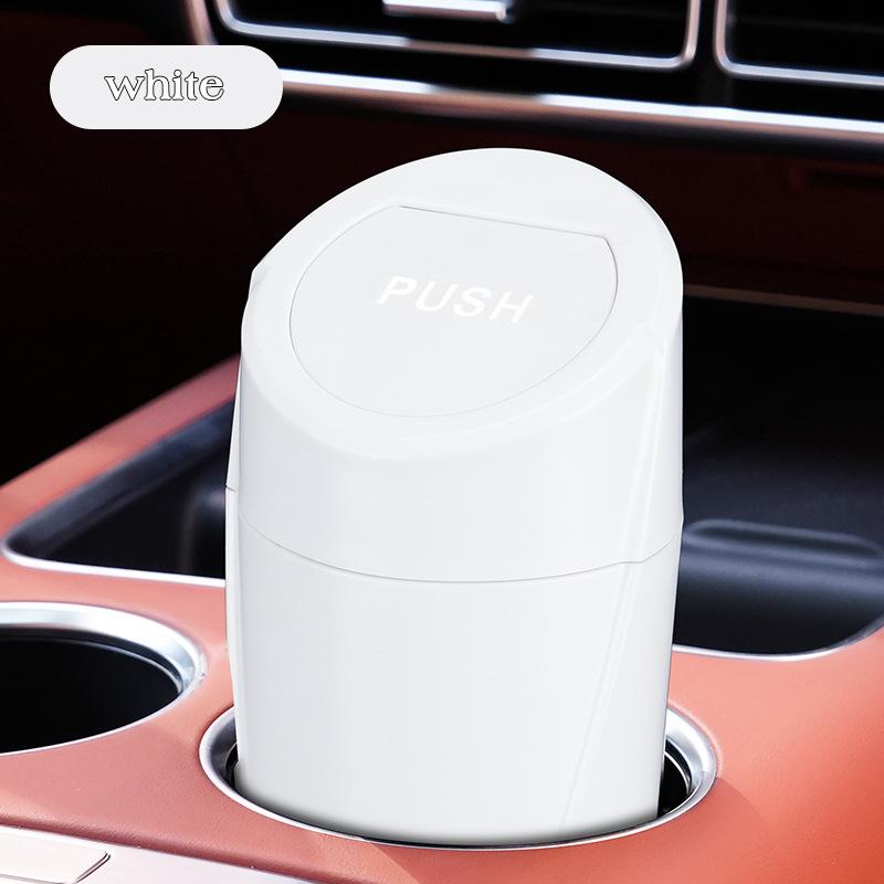 

Multifunctional Car Trash Bin Auto Flip-top Storage Boxes Rubbish Organizer Can Car Interior Garbage Container Auto Accessories белый
