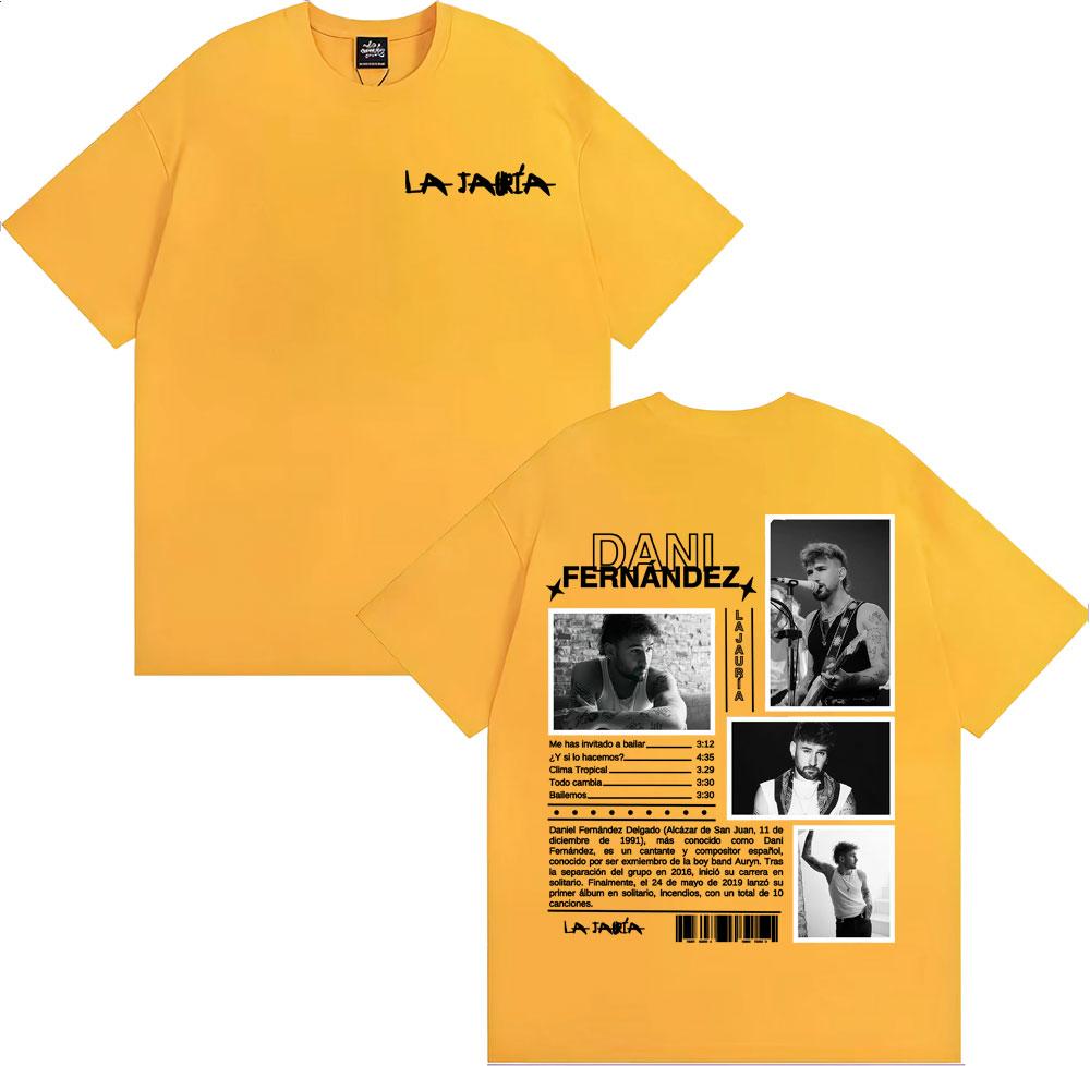 Singer Dani Fernandez La Jauria Album Tour T Shirts Unisex Women Casual Cotton Short Sleeve Tshirt Fashion Retro Oversized T Shirt